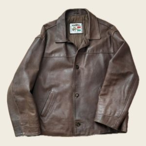 brown leather bomber by marpel